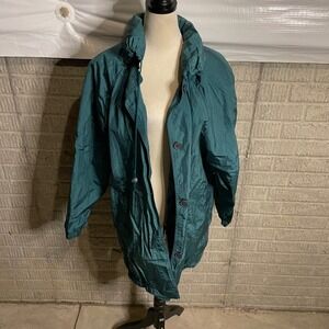 Vintage Norm Thompson Oregon Green Button Down Lightweight Coat Jacket Medium‎